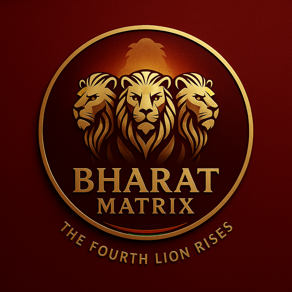 Bharat Matrix lion crest — The Fourth Lion Rises
